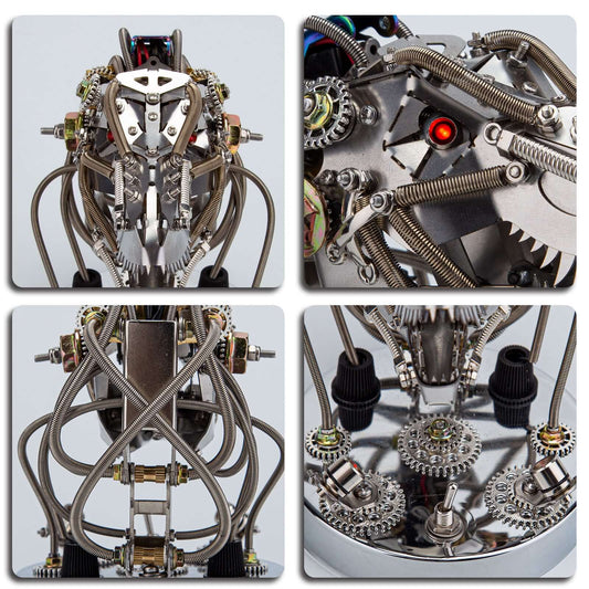 Kit de modelos de cabeza de dinosaurio mecánica móvil de metal 3D Steampunk de 180 piezas