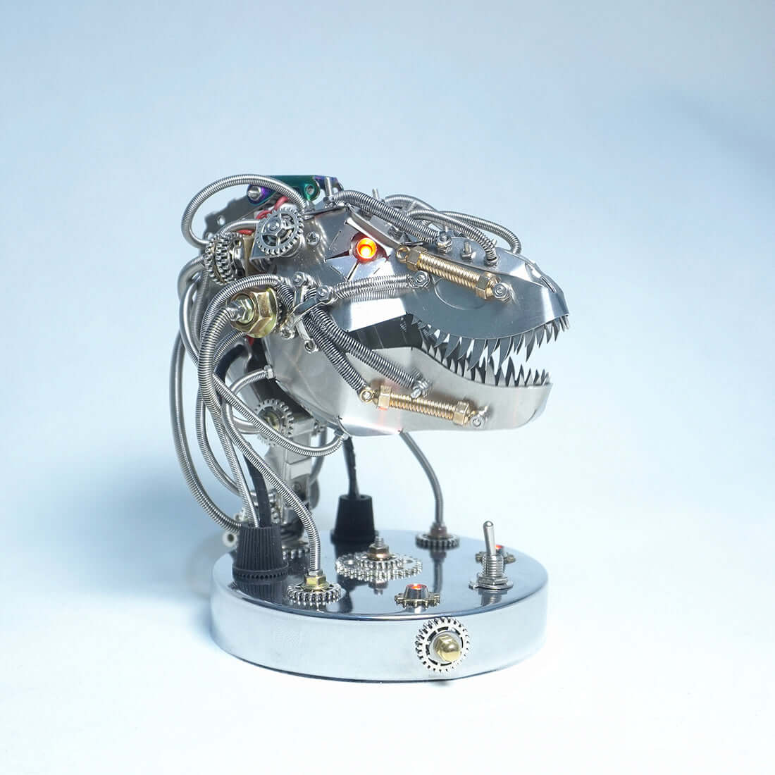 Kit de modelos de cabeza de dinosaurio mecánica móvil de metal 3D Steampunk de 180 piezas