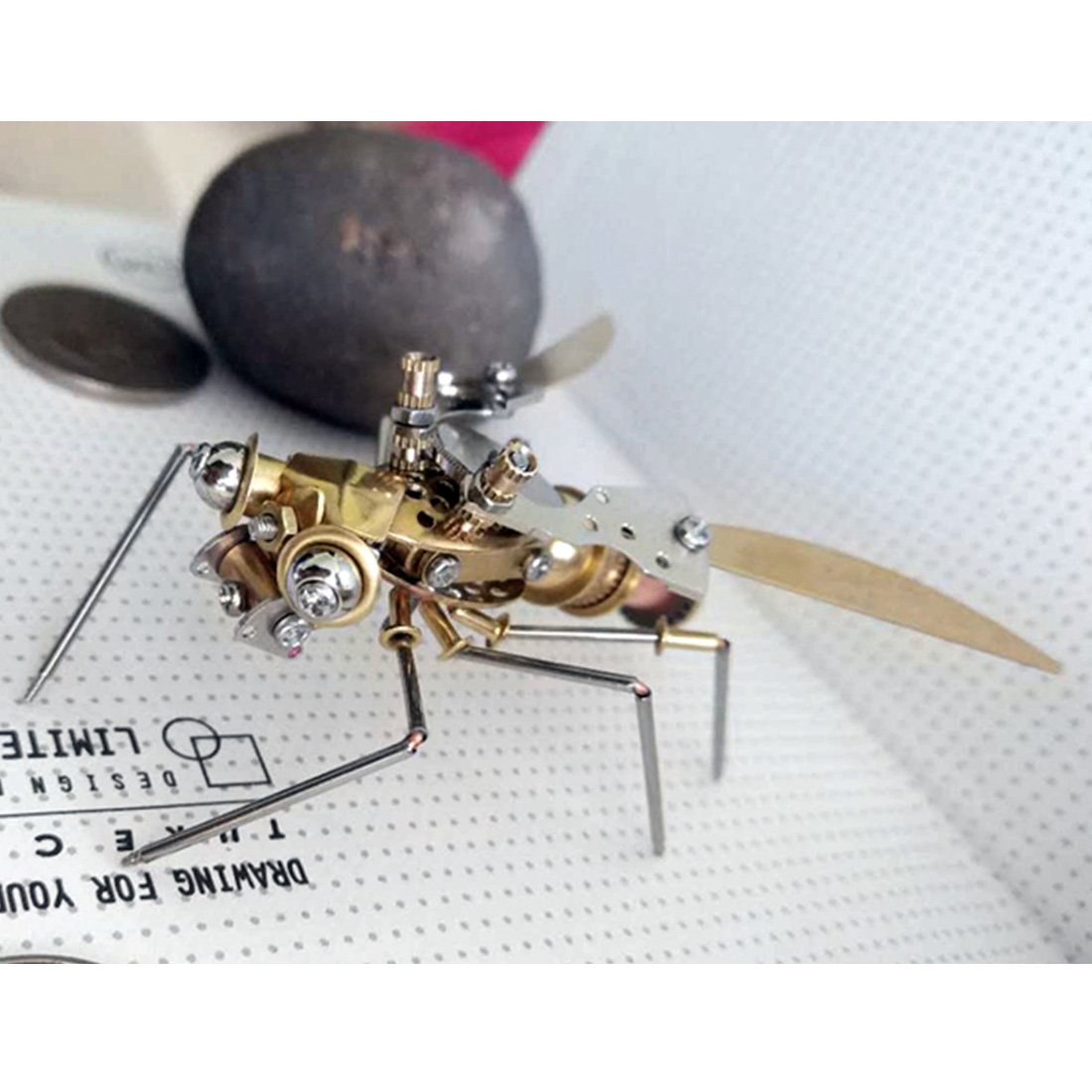 Colección de modelos de insectos araña avispa pequeña mecánica de metal Steampunk