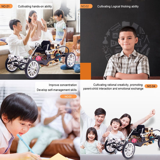 Modelo de vehículo de juguete para adultos, de metal, con motor monocilíndrico, estilo retro británico.