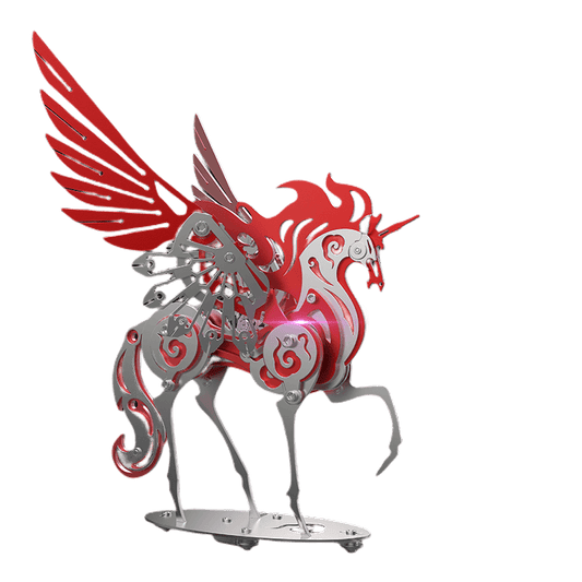 Rompecabezas de metal 3D de unicornio, kit colorido, criatura mítica