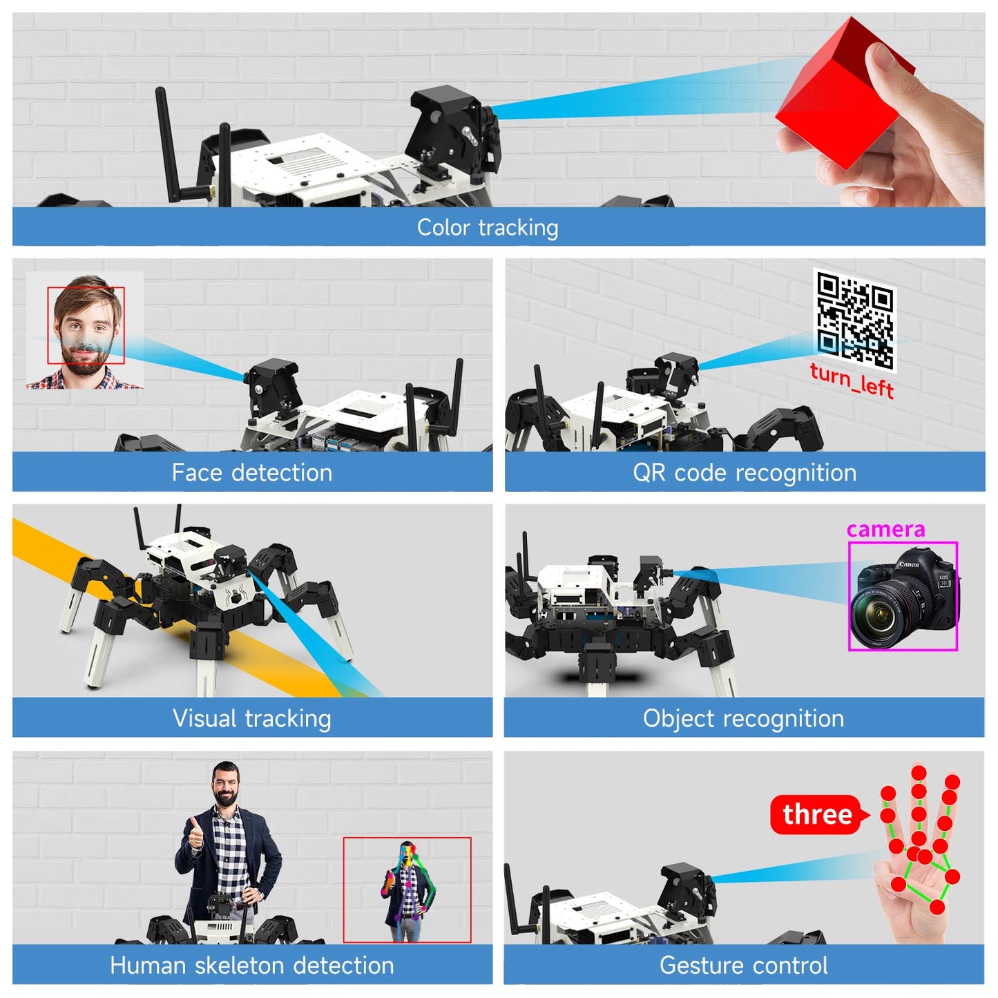 Yahboom 18DOF Muto S2 Hexapod Robot STEM Education Python Programming Robot with Raspberry Pi and NVIDIA Jetson NANO