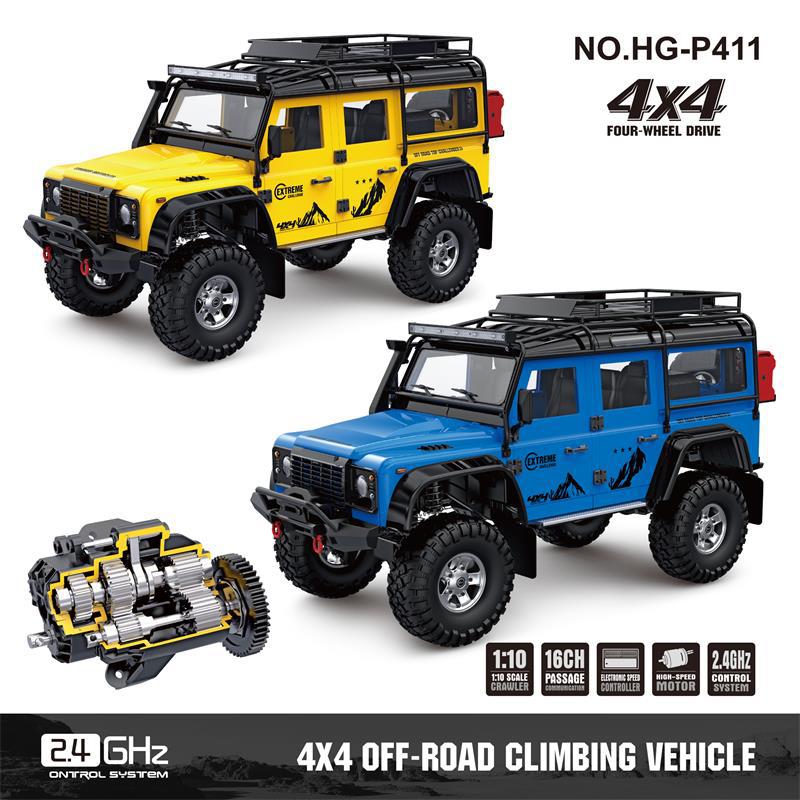 HG P411 4x4 RC Car 1:10 Off-road Climbing Vehicle With Winch Light Sound Effect Smoke