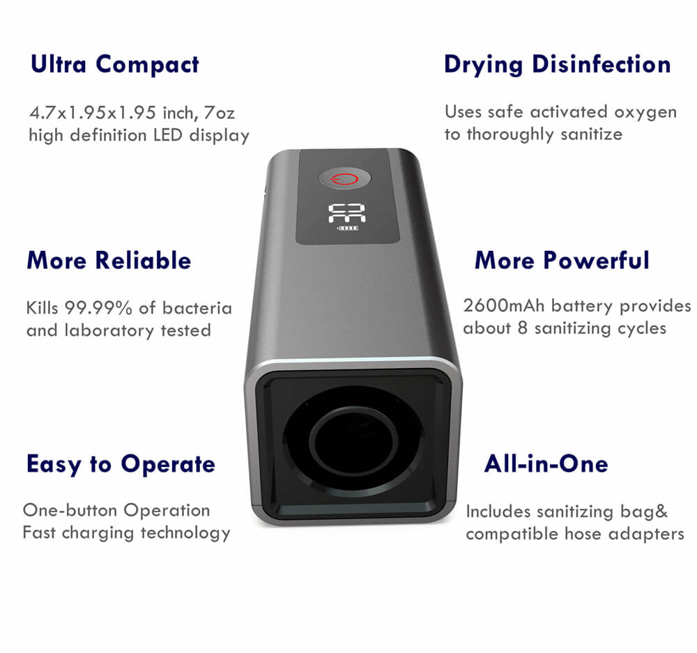 LEEL CPAP Cleaner with Heated Hose Adapter Set