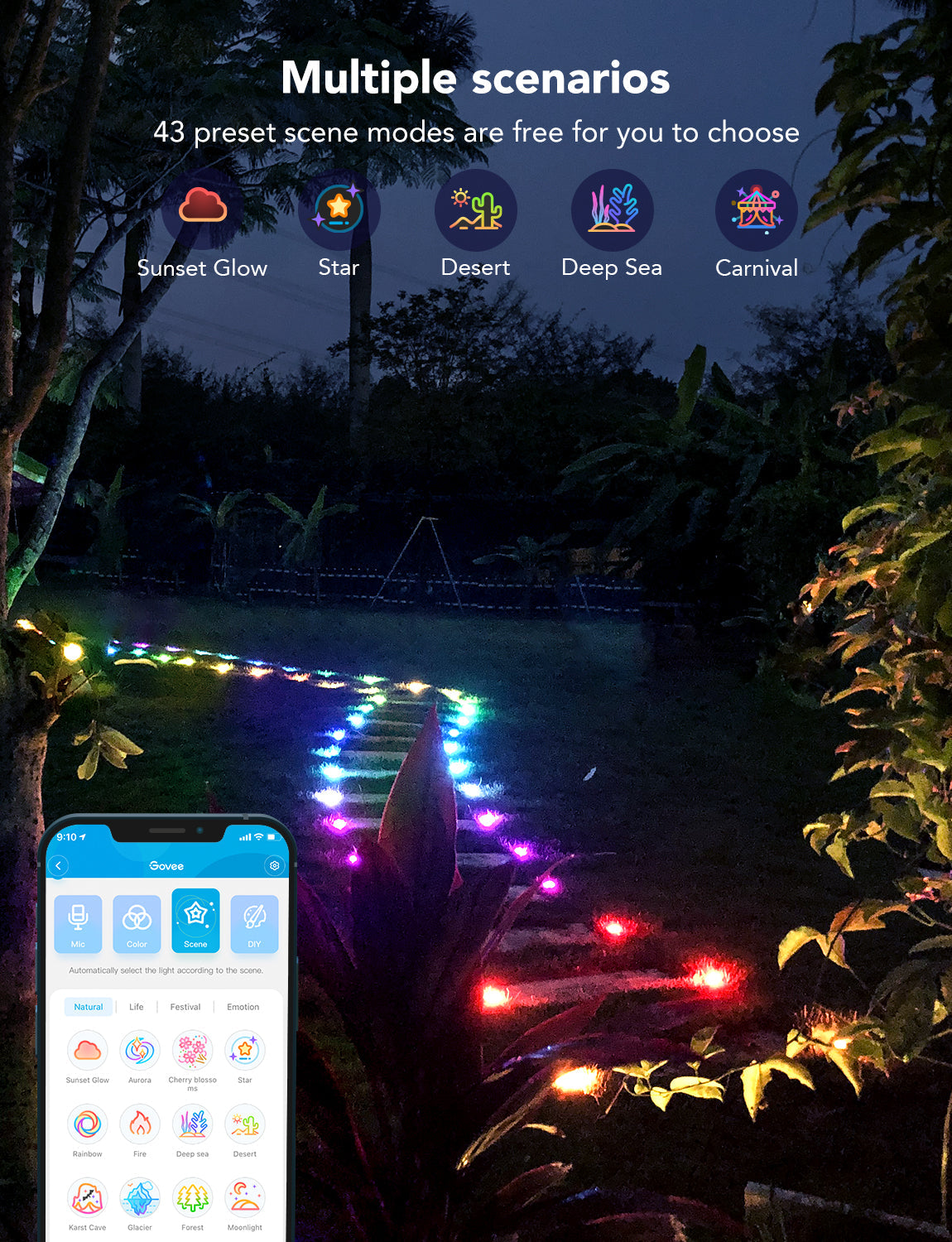 Refurbished RGBIC Wi-Fi + Bluetooth Outdoor Ground Lights