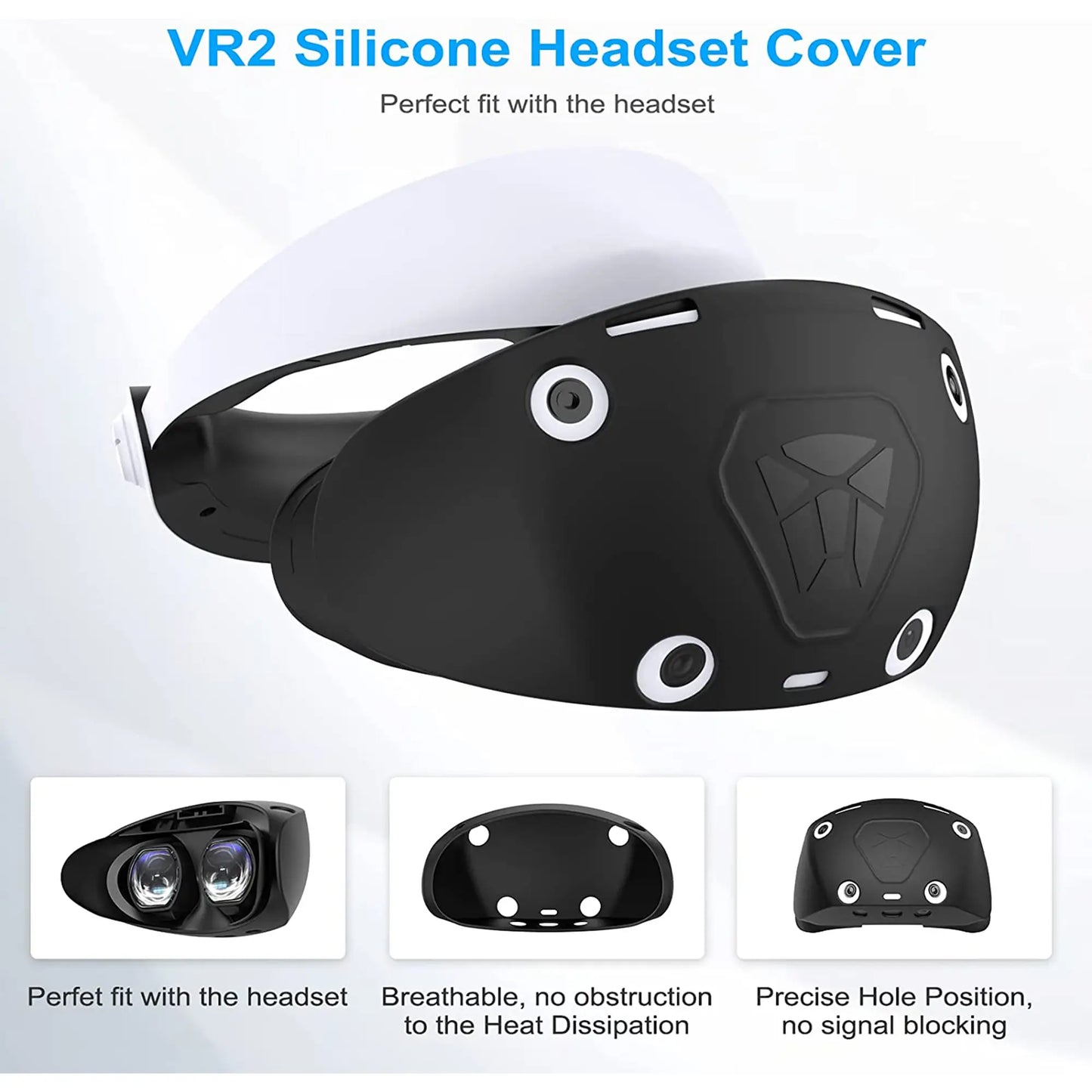 PSVR2 Headset Cover with Stick Grips and Lens Shield