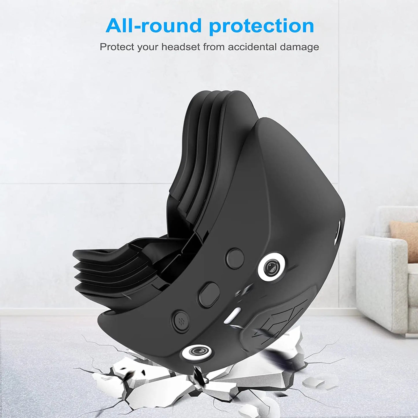 PSVR2 Headset Cover with Stick Grips and Lens Shield
