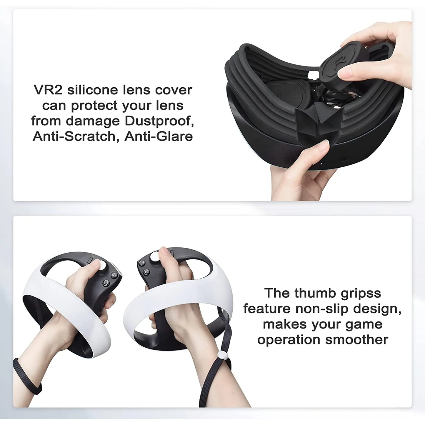 PSVR2 Headset Cover with Stick Grips and Lens Shield
