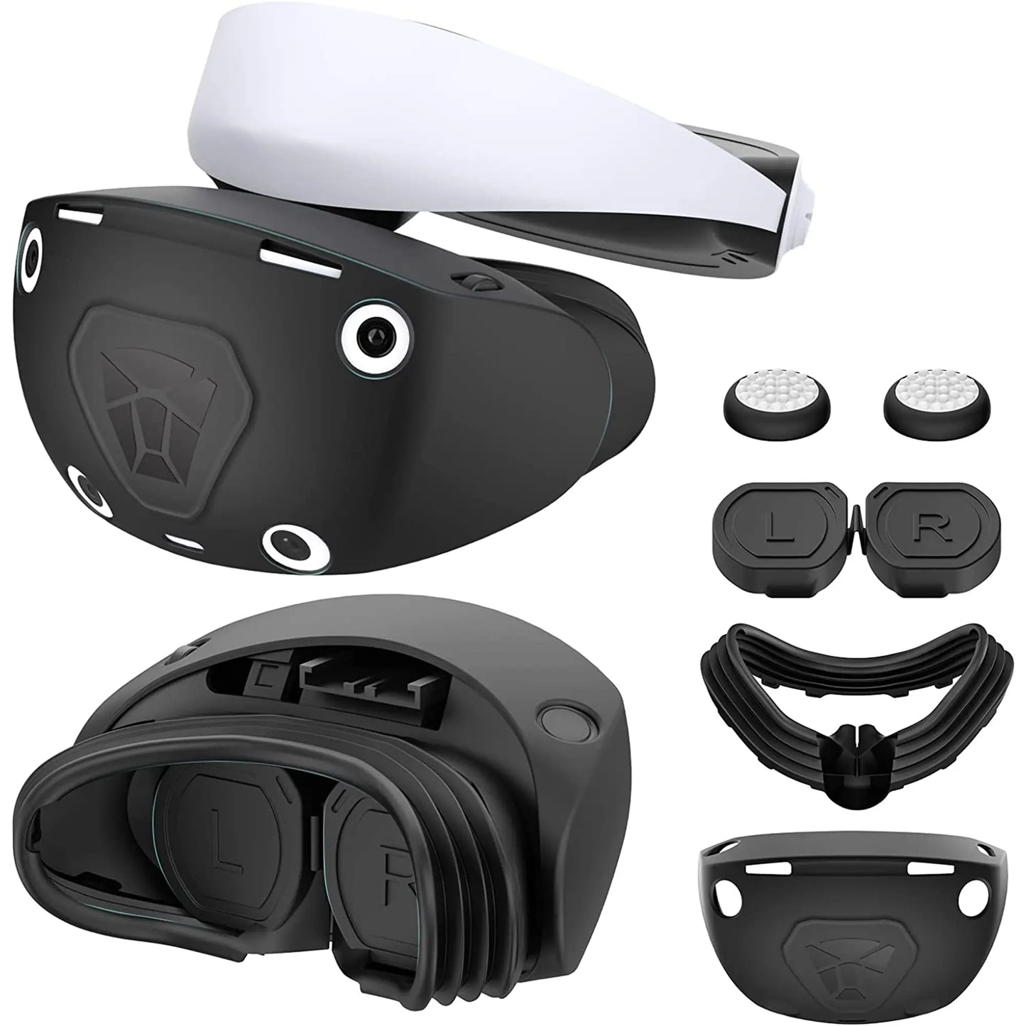 PSVR2 Headset Cover with Stick Grips and Lens Shield