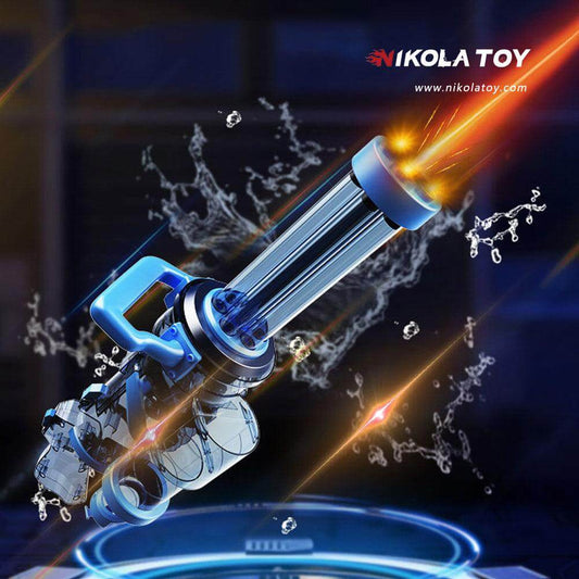 High Performance Gatling Water Gun With Rotating And Luminous Muzzle