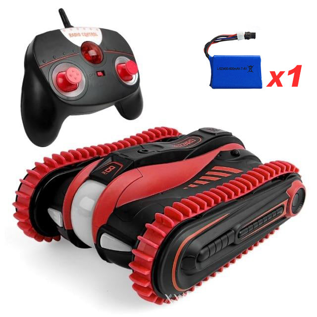 Amphibious RC Car 6-Channel 1:12 LED Light 360° Rotation Stunt Car Toys Gift