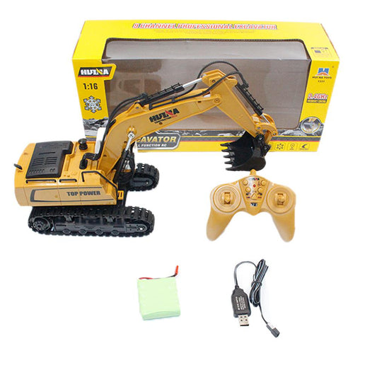 Excavadora de juguete Huina 1331 RC, 9 canales, 1:16, 2,4 G, vehículo de construcción RC