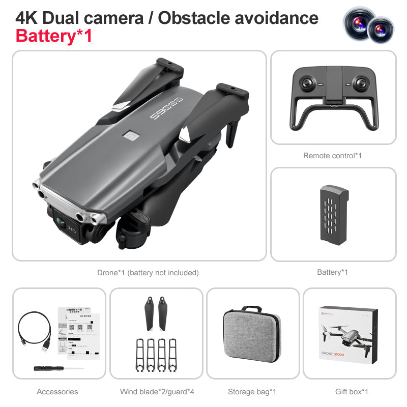 RC Drone S9000 Large Size Folding Drone 4k ESC Camera Hd Obstacle Avoidance Quadcopter