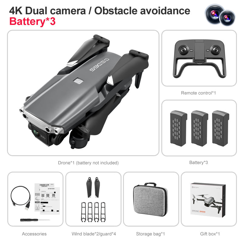 RC Drone S9000 Large Size Folding Drone 4k ESC Camera Hd Obstacle Avoidance Quadcopter