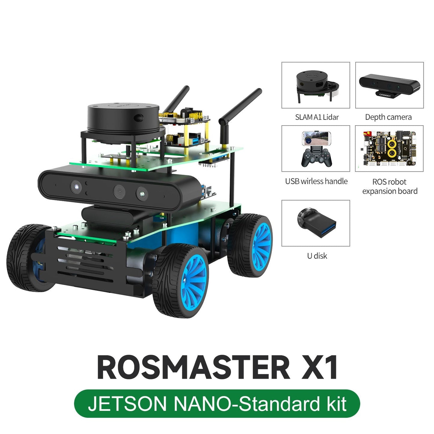 ROSMASTER X1 ROS STEM Education Python Programming Robot for Jetson NANO 4GB/TX2 NX/RaspberryPi 4B