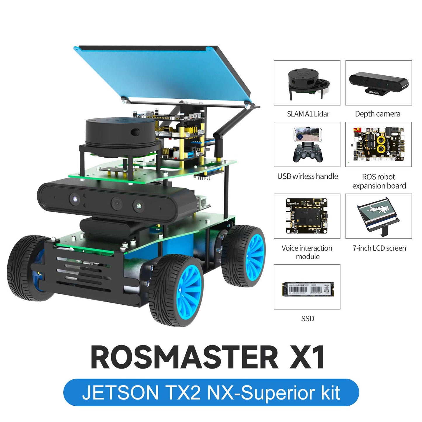ROSMASTER X1 ROS STEM Education Python Programming Robot for Jetson NANO 4GB/TX2 NX/RaspberryPi 4B