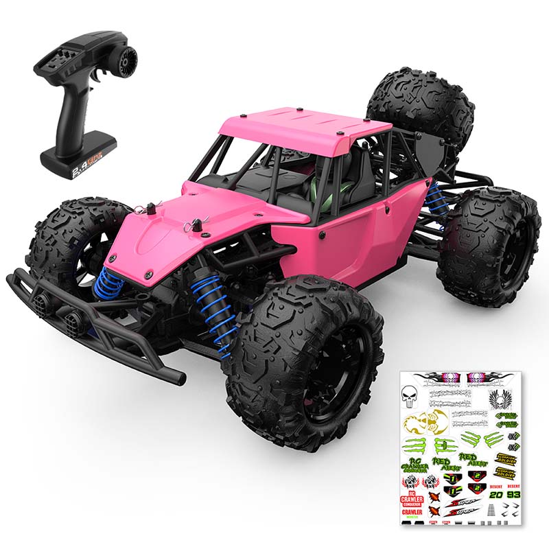 Coche RC rosa a escala 1:18, coche todoterreno de alta velocidad, escalada, 4x4, coche RC de deriva impermeable