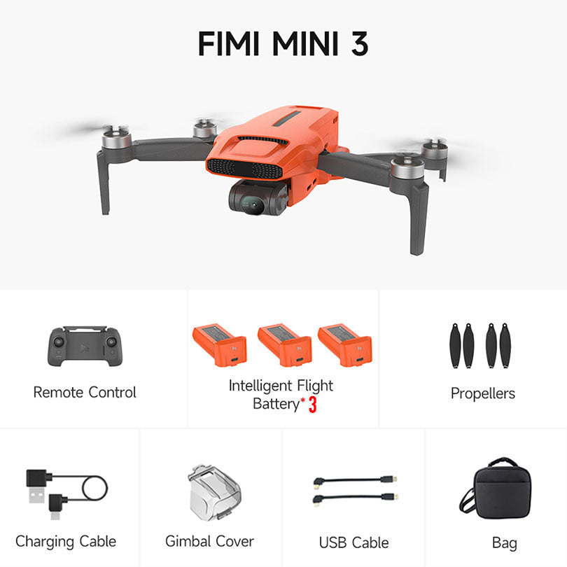 FIMI X8 MINI 3 Performance version 4K Drone 9KM FPV HDR Video 3-axis Gimbal 245g 5G GPS Quadcopter