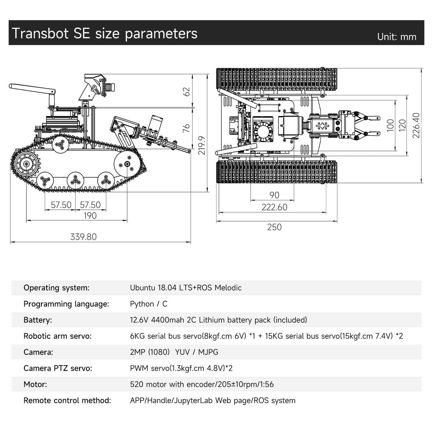 Yahboom Transbot SE ROS Robot Car STEM Education Python Programming Robot for Jetson NANO B01/Raspberry Pi