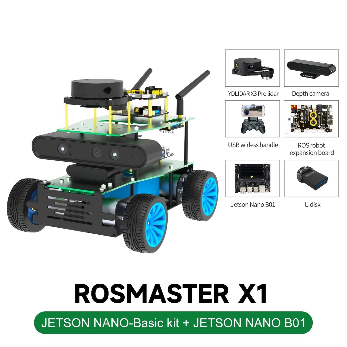 ROSMASTER X1 ROS STEM Education Python Programming Robot for Jetson NANO 4GB/TX2 NX/RaspberryPi 4B