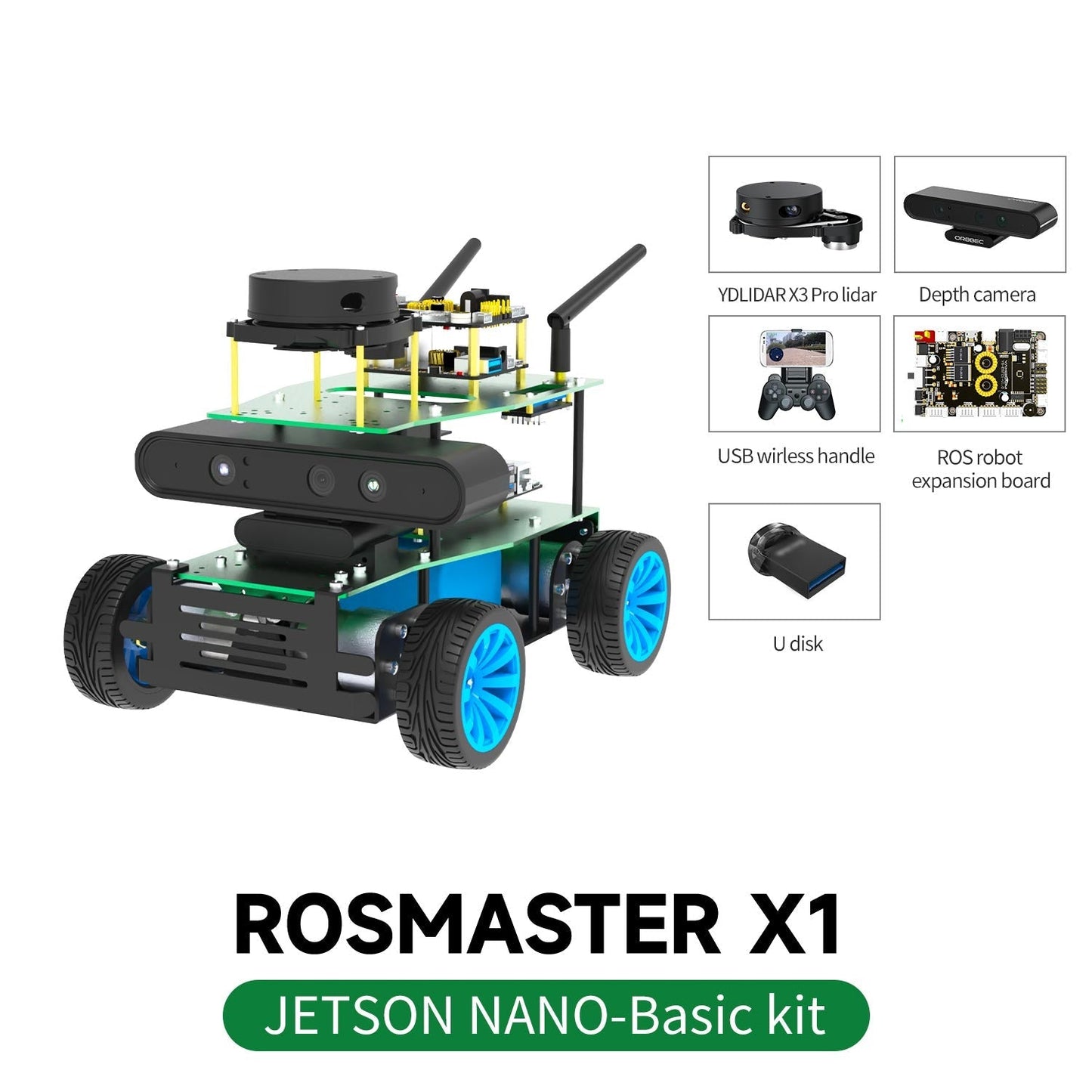 ROSMASTER X1 ROS STEM Education Python Programming Robot for Jetson NANO 4GB/TX2 NX/RaspberryPi 4B