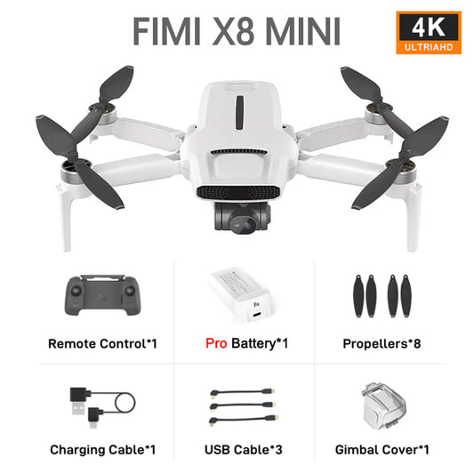 Dron FIMI X8 Mini 4k con cardán de 3 ejes y 8 km FPV, minicuadricóptero aéreo profesional