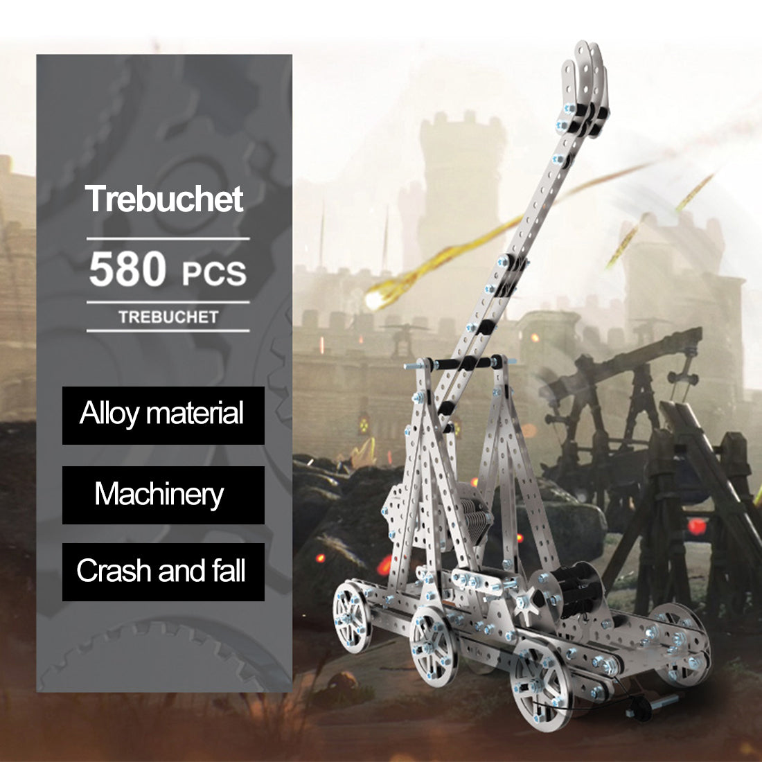 580PCS Gravity Drive Trebuchet