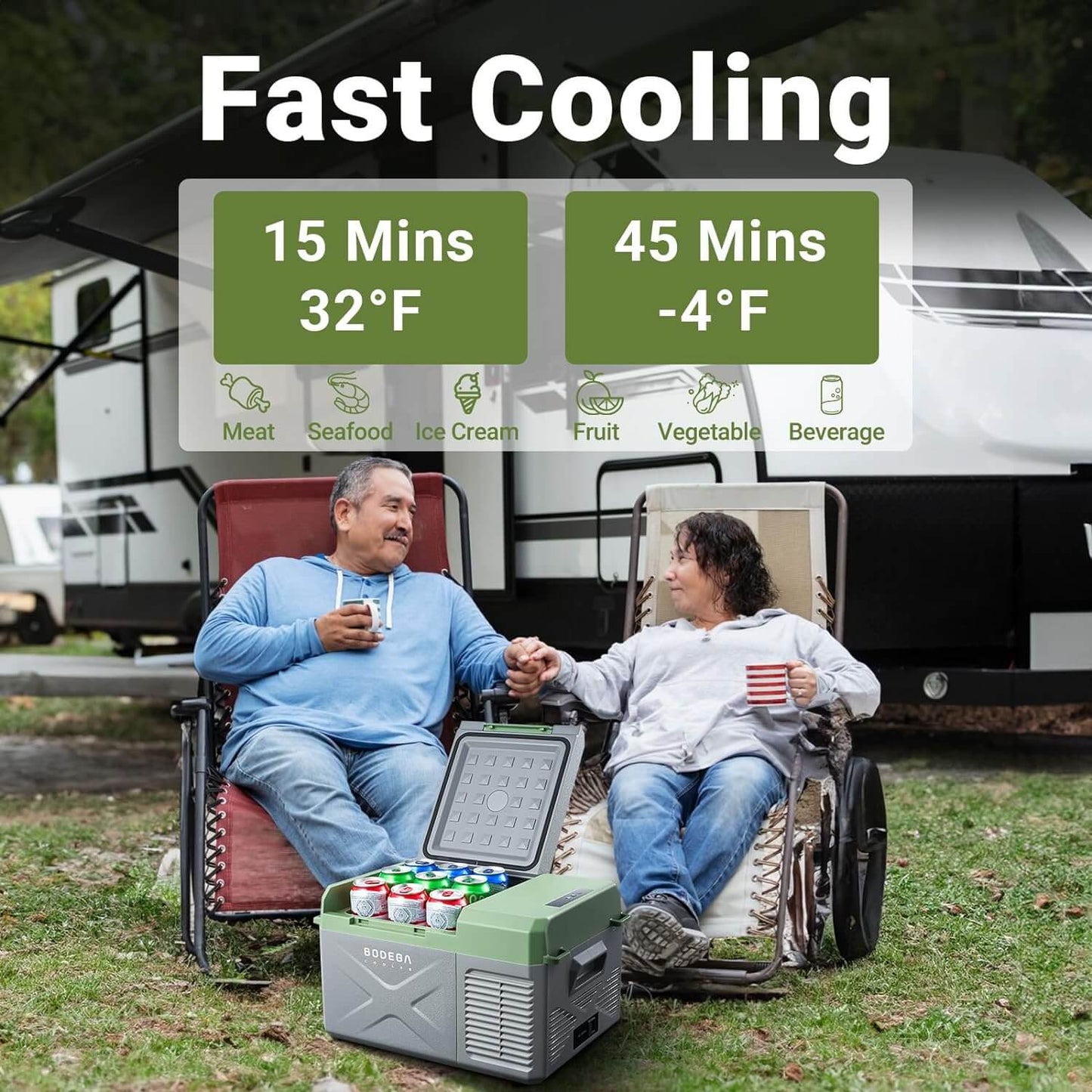 BODEGACOOLER 12 Volt Car Refrigerator 26qt Electric Cooler