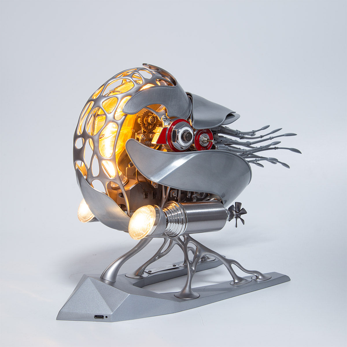 اصنع بنفسك طقم Nautilus ميكانيكي حركي ثلاثي الأبعاد معدني عالي الجودة مع إضاءة، اطلب مسبقًا