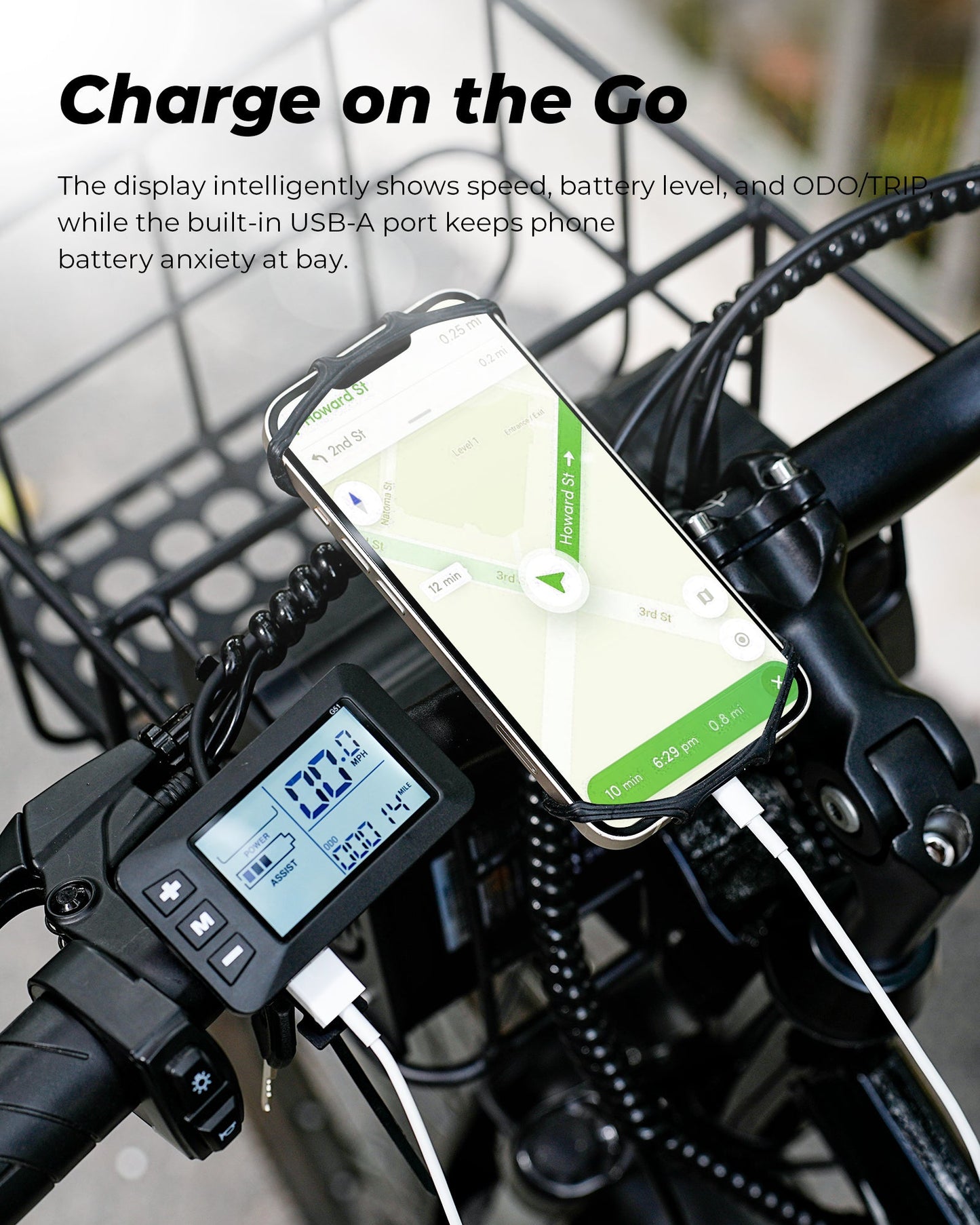 isinwheel M40 Folding Electric Bike with Basket