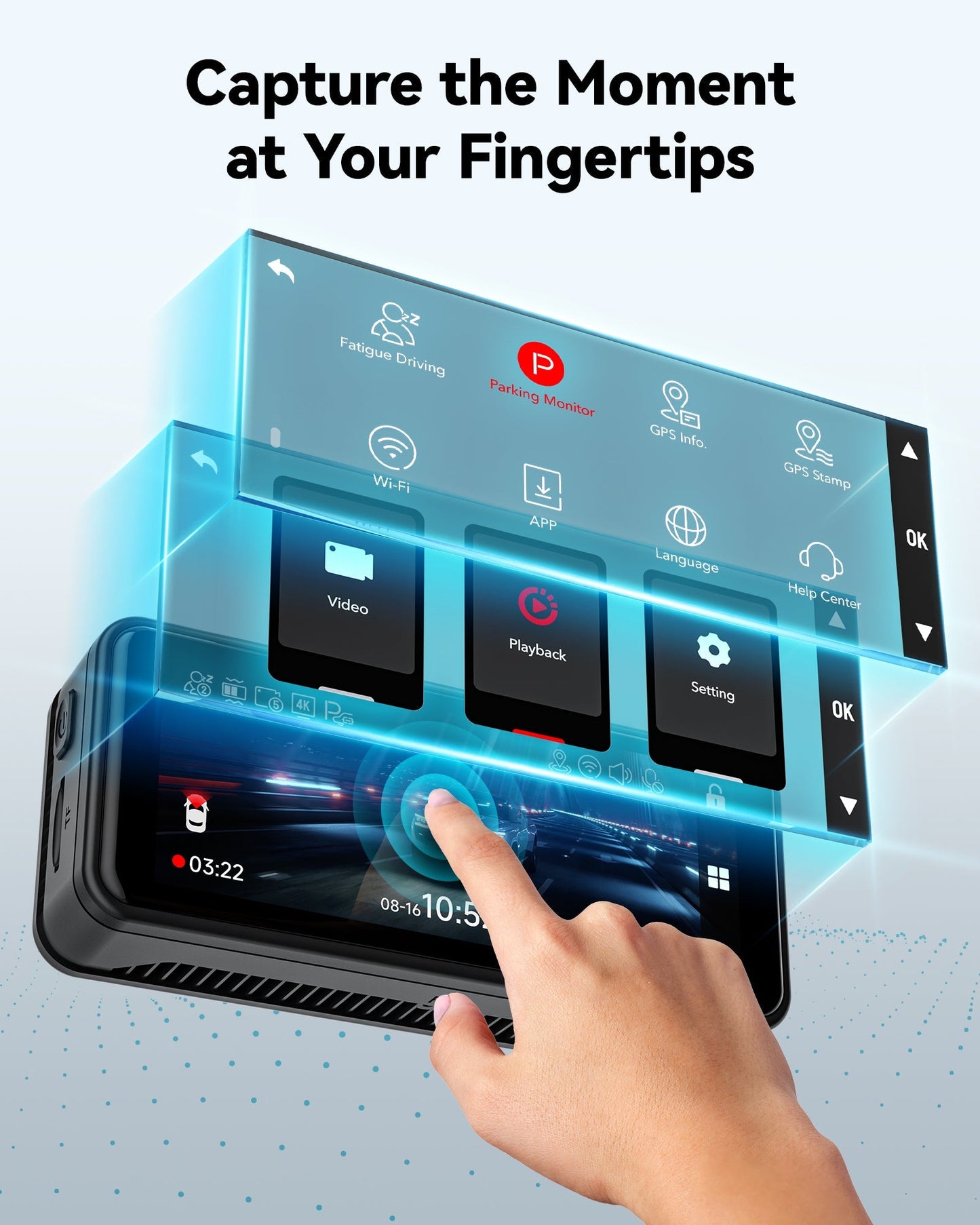 Choice: Redtiger 1-Channel F8 Touch Screen Dash Cam