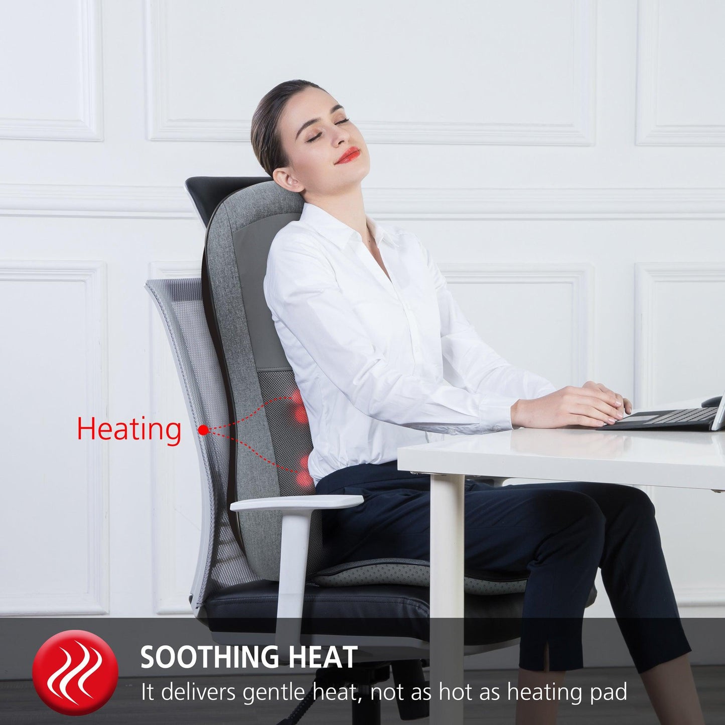 Comfier 2D/3D Shiatsu Full Back Massage Seat Cushion with Heat CF-2913