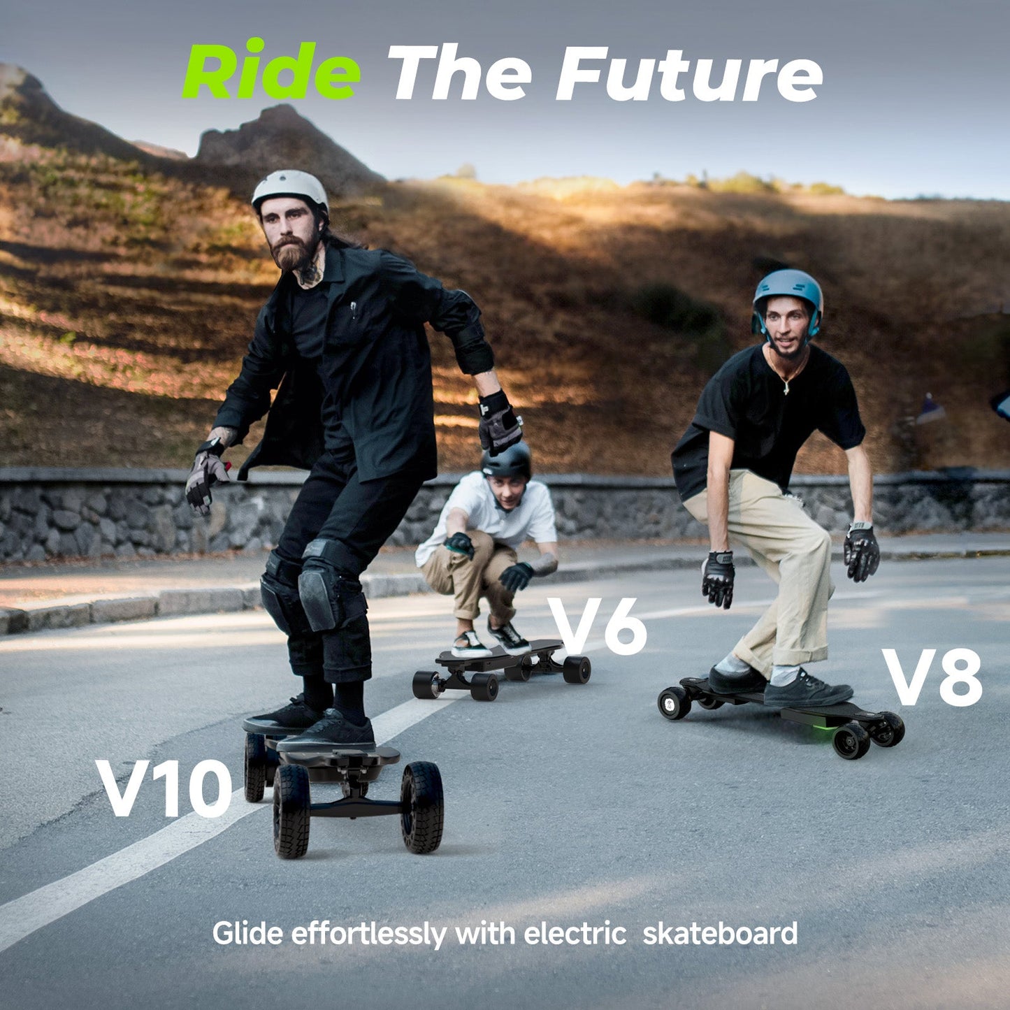 isinwheel V10 Off Road Electric Skateboard with Ambient Light & Remote Control