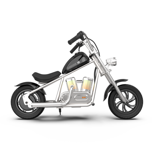 Minimoto eléctrica con altavoz Bluetooth y aplicación para niños - Cruiser 12 Plus Chrome