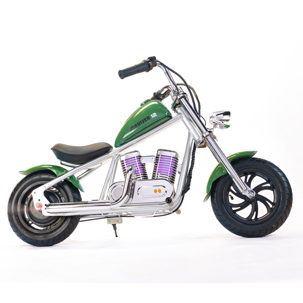 Electric Mini Bike Motorcycle with Bluetooth Speaker and APP for Kids - Cruiser 12 Plus Chrome