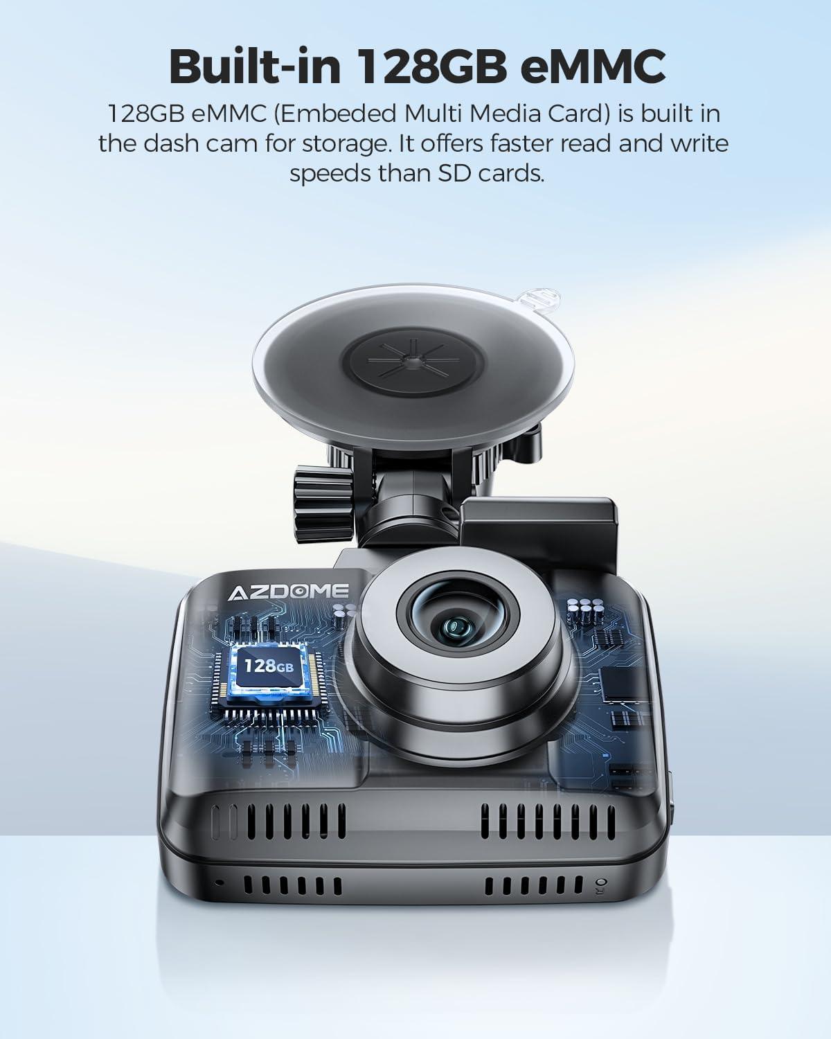 AZDOME GS63 Pro 2CH Dash Cam 4K with No-Light Full-Color Night Vision