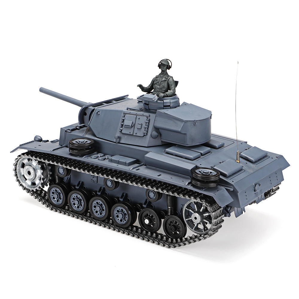 RC Tank Heng Long 3848-1 Germany Panzer III 1/16 Upgrade Metal RC Tank toys