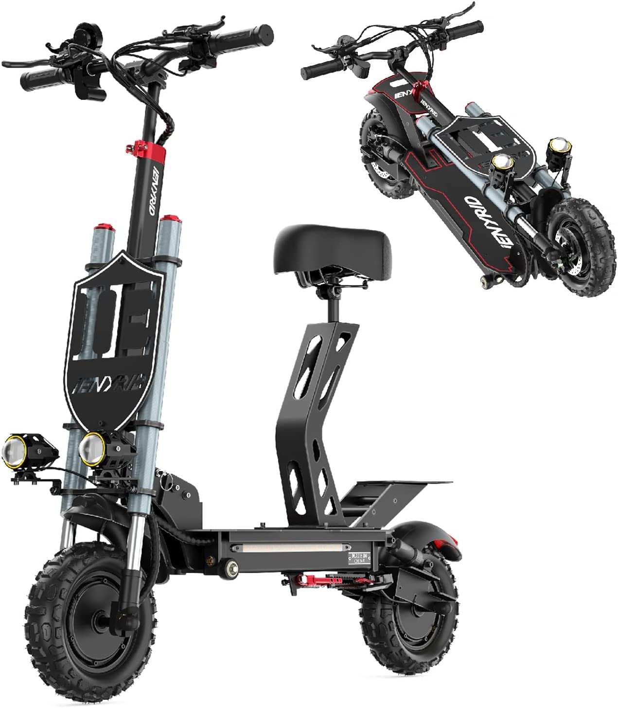 iENYRID ES20 Electric Scooter with 2400W Peak Motor, Dual Motor Scooter with 55km/h Speed, 48V 20Ah Battery, 60 Km Long Range, Max Load 150 Kg