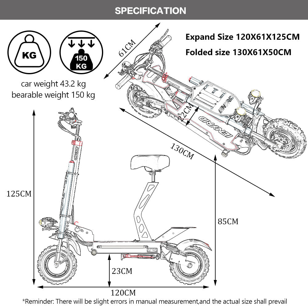 iENYRID ES20 Electric Scooter with 2400W Peak Motor, Dual Motor Scooter with 55km/h Speed, 48V 20Ah Battery, 60 Km Long Range, Max Load 150 Kg