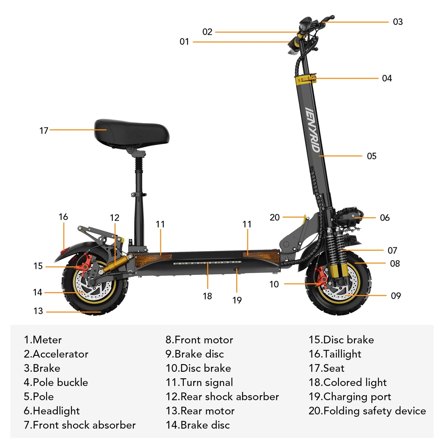 iENYRID ES6 All Terrain Electric Scooter with Seat