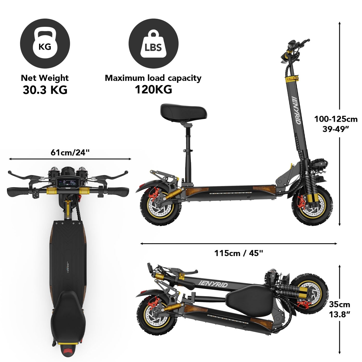 iENYRID ES6 All Terrain Electric Scooter with Seat