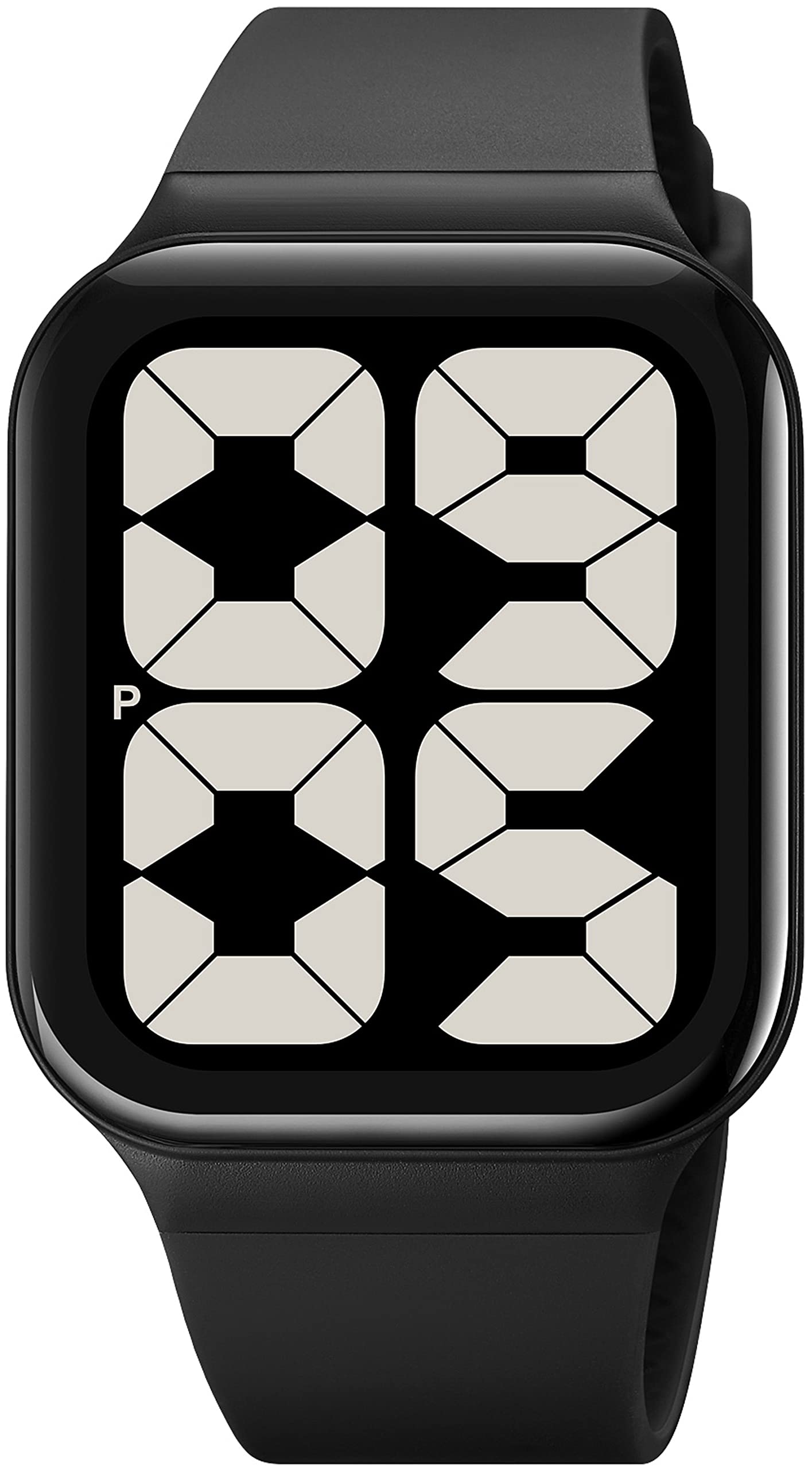 Findtime Unisex Square Big Numbers Dial Digital Watch for Men Women Seniors, 50M Waterproof Large LED Electronic Time Pink Wristwatch Simple Designer