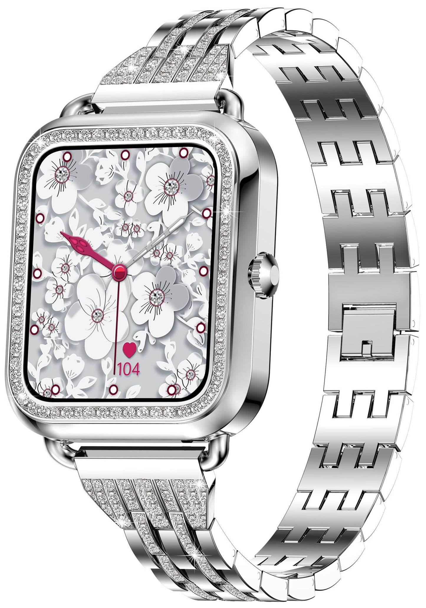 I68 Siler Smart Watches for Women with Diamonds, Answer/Make Calls Luxury Smartwatch for Android iOS Phones