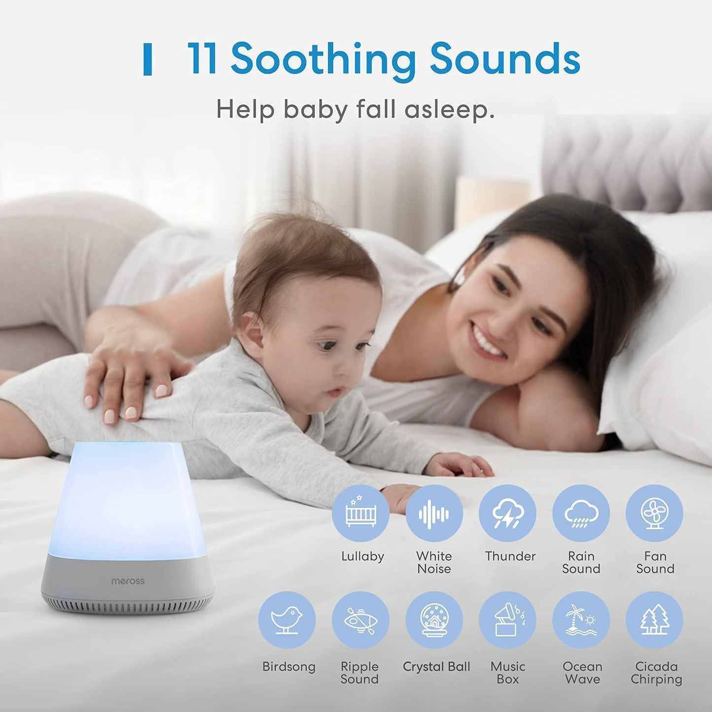 Meross Smart Baby Night Light with White Noise, HP110AHK (EU Version)