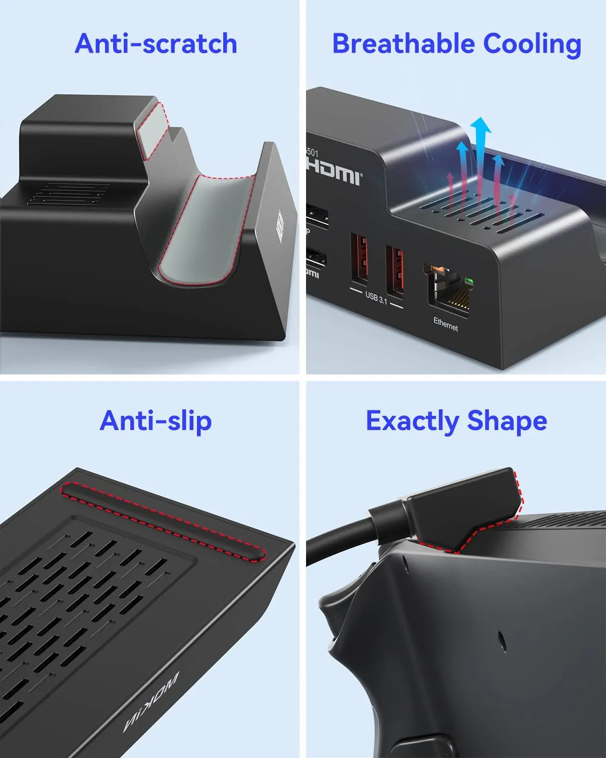 MOKiN 7-IN-1 Dual Monitor Docking Station for Steam Deck And ROG Ally