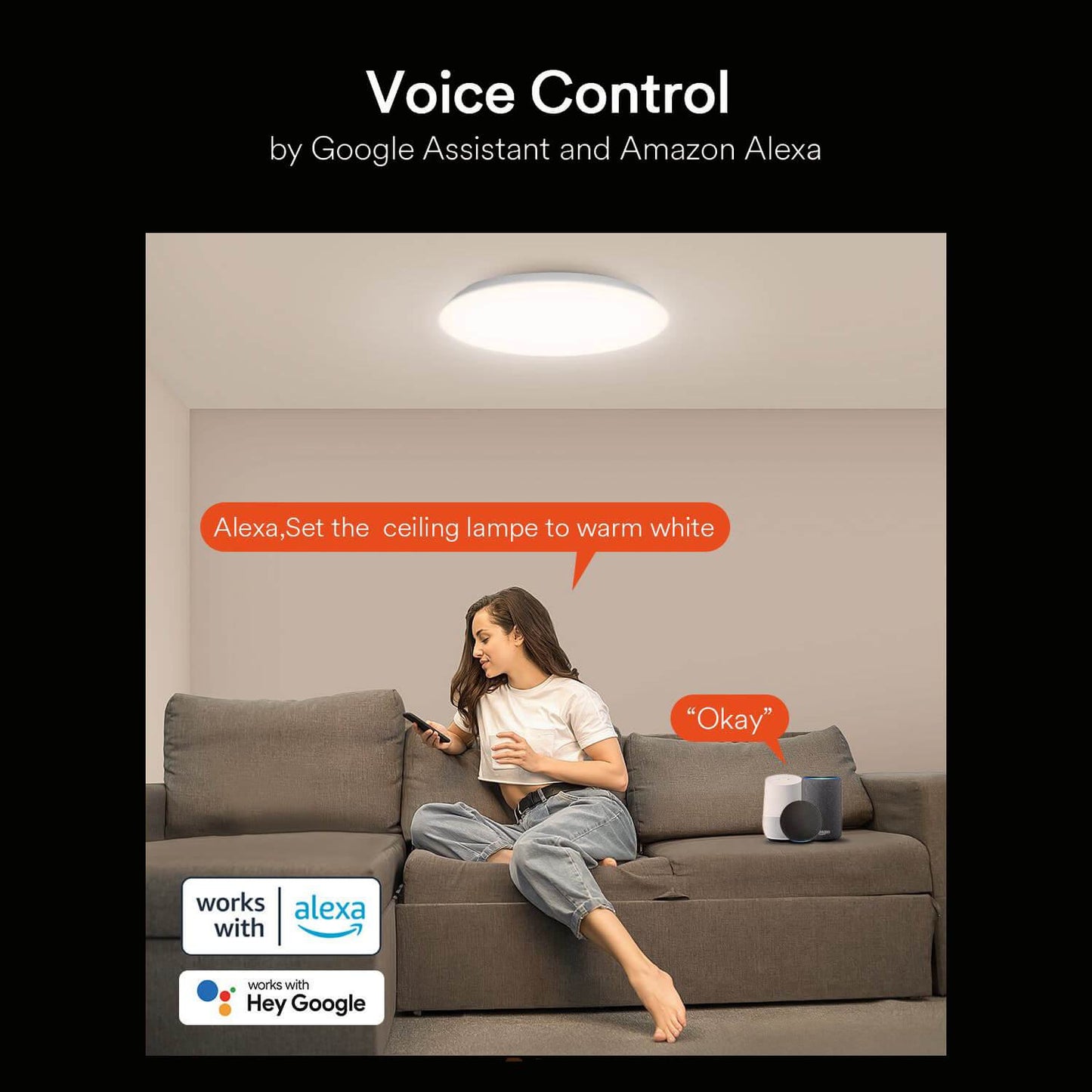 Lumary UFO Smart Ceiling Light with RGBAI Ambiance Backlight 2PCS