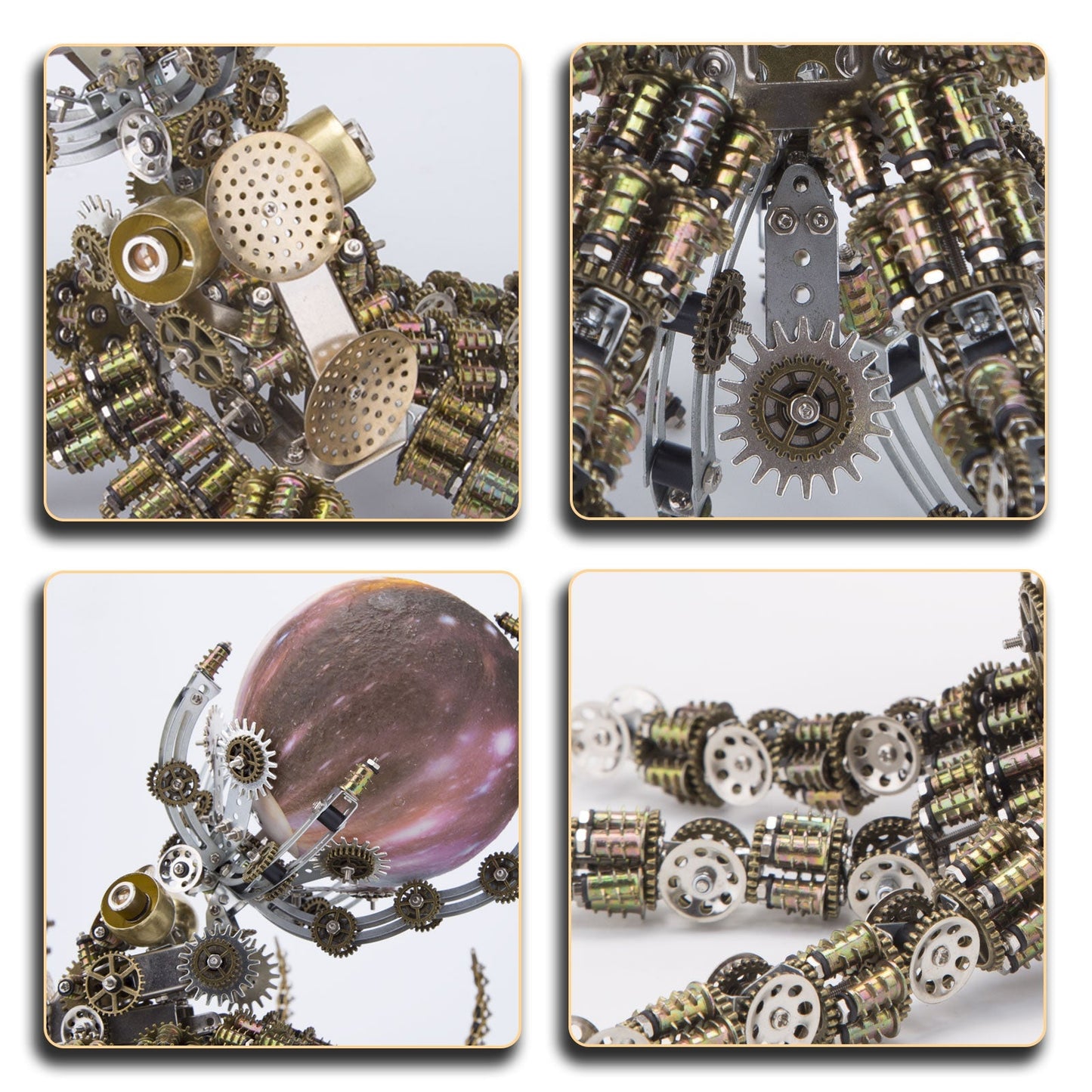 2400PCS+ Steampunk Mechanical Octopus Metal DIY 3D Model Kit