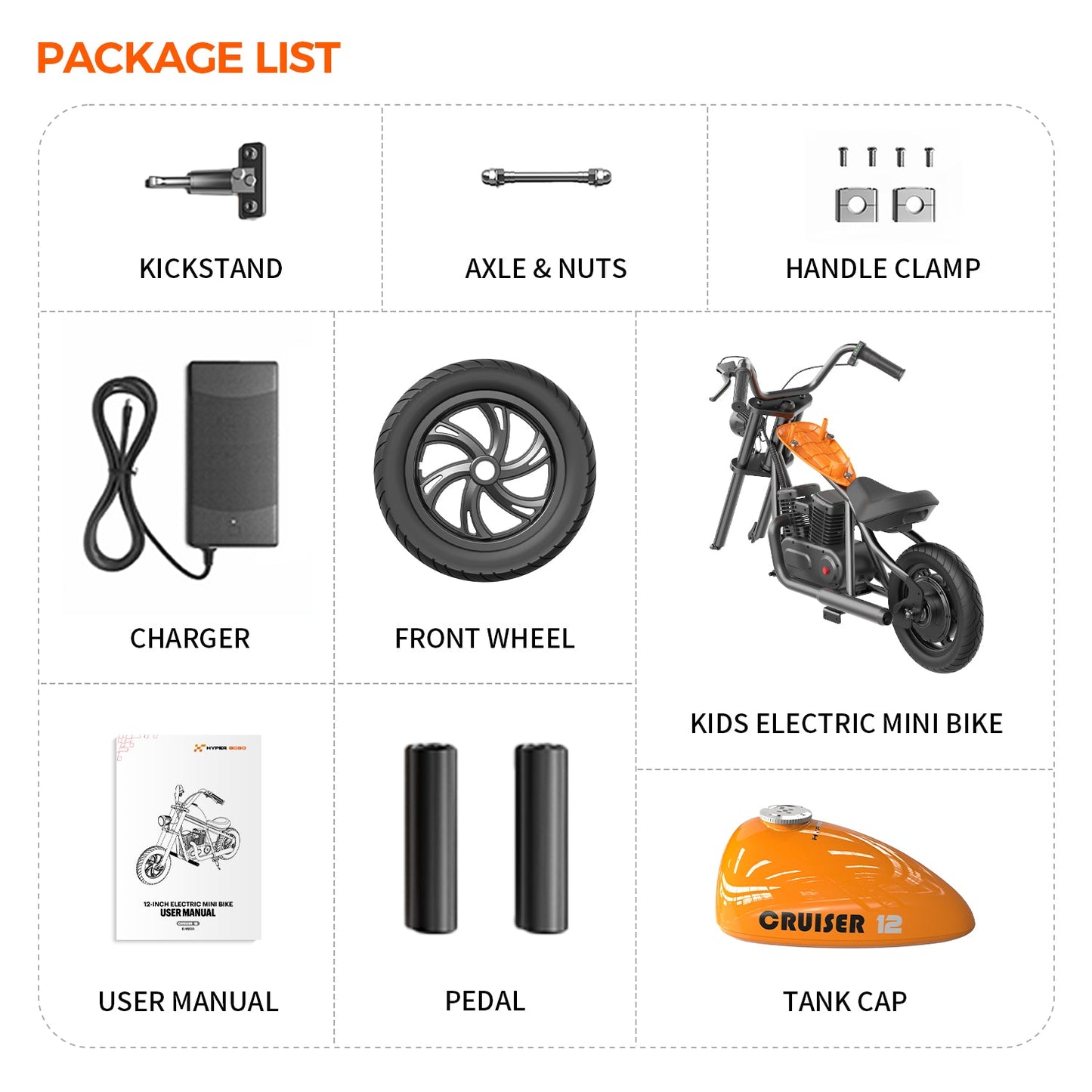 Mini Chopper Motorcycle Electric Bike for Kids - Cruiser 12