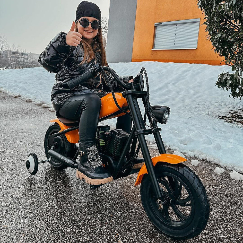 Mini Dirt Bike Electric Motorcycle for Kids (6+ Years) with Light, Speaker, Smoke Effect - Challenger 12 Plus