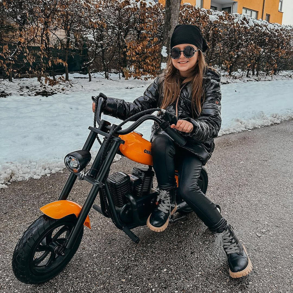 Mini Dirt Bike Electric Motorcycle for Kids (6+ Years) with Light, Speaker, Smoke Effect - Challenger 12 Plus